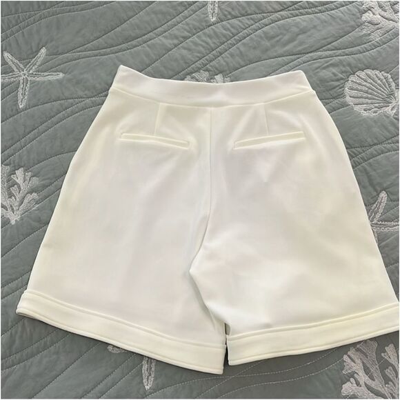 BOSTON PROPER | white trouser high waist shorts NWT 6 - Picture 2 of 5